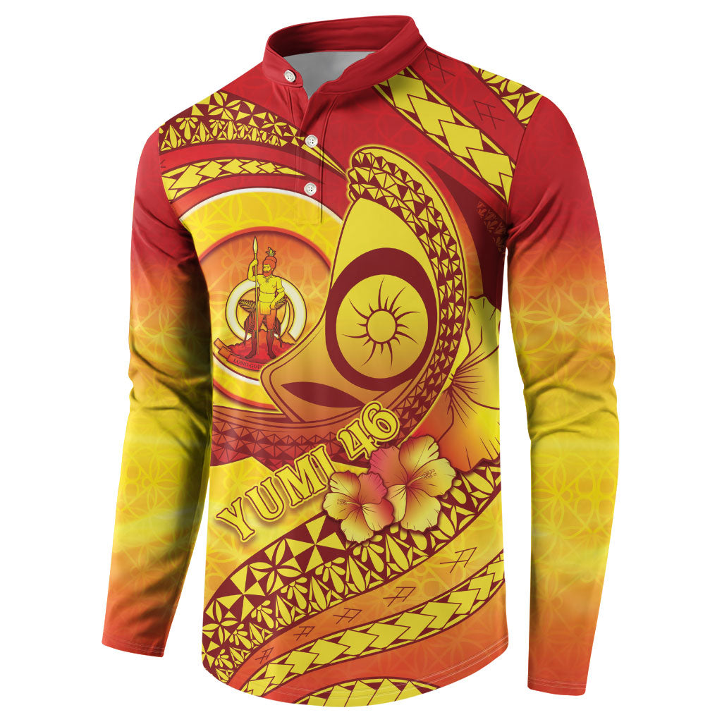 Vanuatu 46 Yia Indipendens Anivesari Button Sweatshirt Tamtam Drum With Boar Tusk LT05 - Polynesian Pride