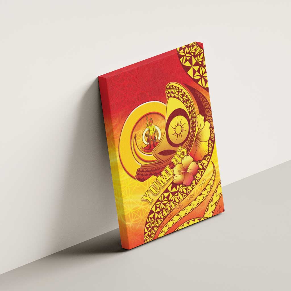 Vanuatu 45 Yia Indipendens Anivesari Canvas Wall Art Tamtam Drum With Boar Tusk - Polynesian Pride