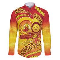 Vanuatu 45 Yia Indipendens Anivesari Family Matching Off Shoulder Maxi Dress and Hawaiian Shirt Tamtam Drum With Boar Tusk - Polynesian Pride