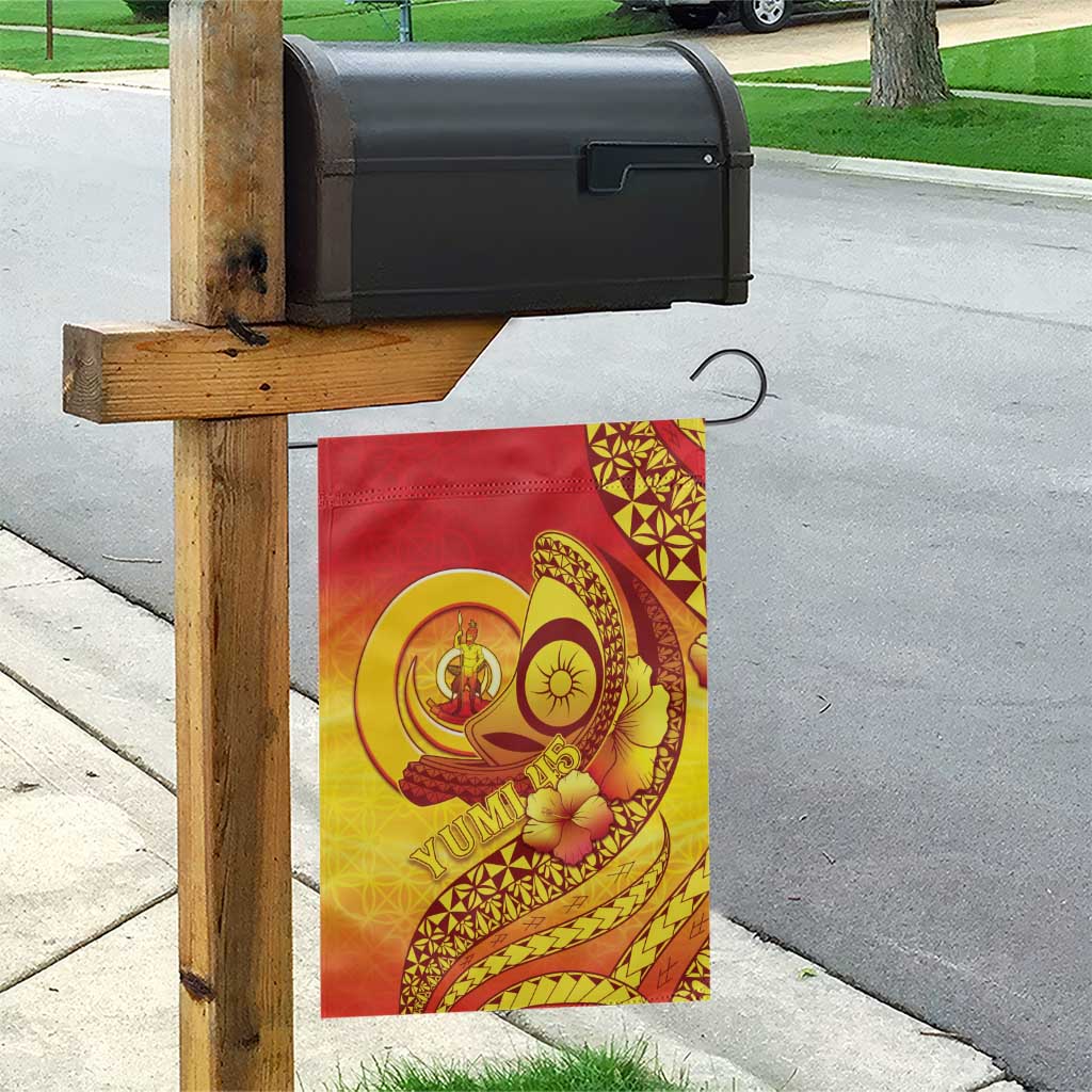 Vanuatu 45 Yia Indipendens Anivesari Garden Flag Tamtam Drum With Boar Tusk - Polynesian Pride