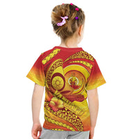 Vanuatu 45 Yia Indipendens Anivesari Kid T Shirt Tamtam Drum With Boar Tusk - Polynesian Pride