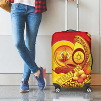 Vanuatu 45 Yia Indipendens Anivesari Luggage Cover Tamtam Drum With Boar Tusk - Polynesian Pride