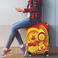 Vanuatu 45 Yia Indipendens Anivesari Luggage Cover Tamtam Drum With Boar Tusk - Polynesian Pride