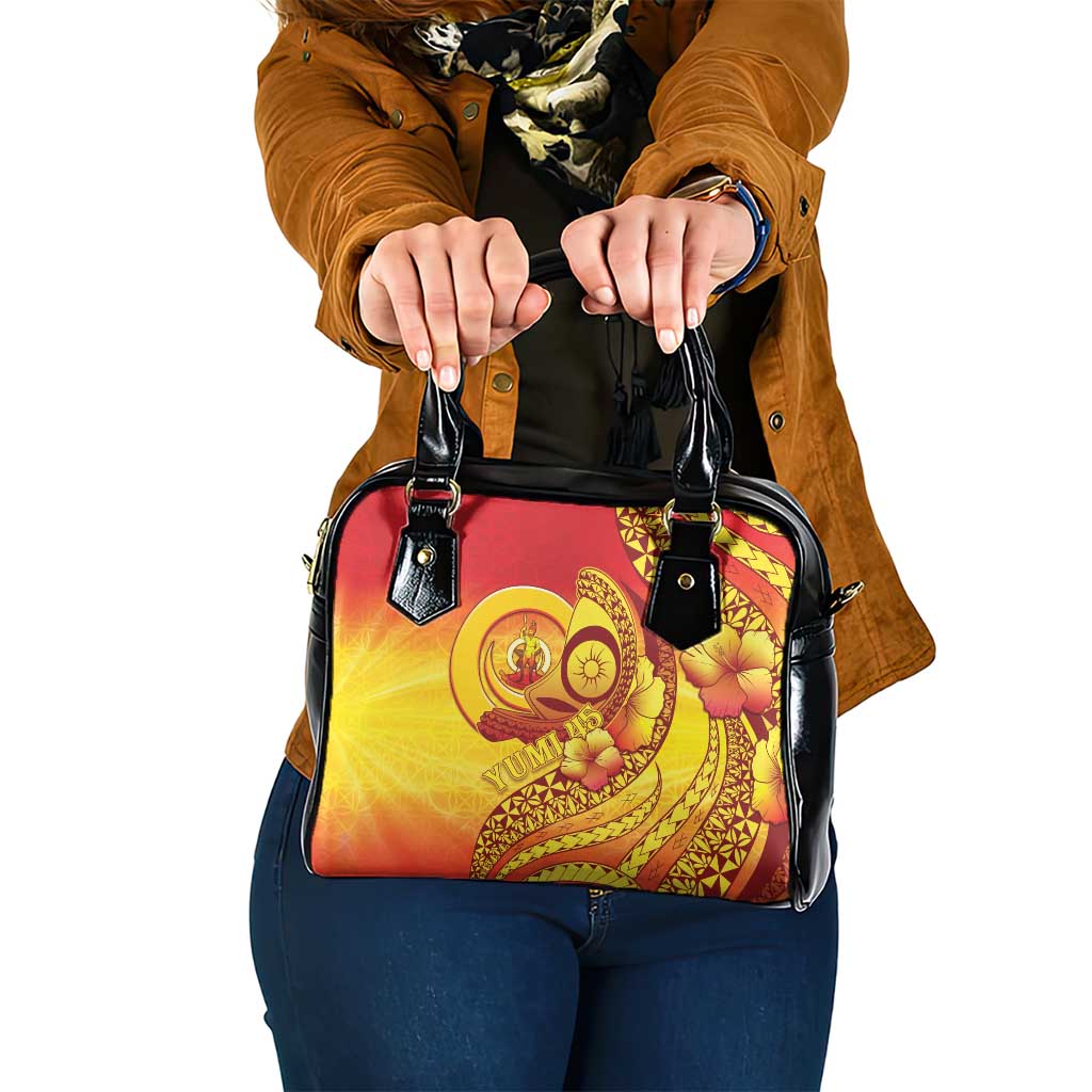 Vanuatu 45 Yia Indipendens Anivesari Shoulder Handbag Tamtam Drum With Boar Tusk - Polynesian Pride