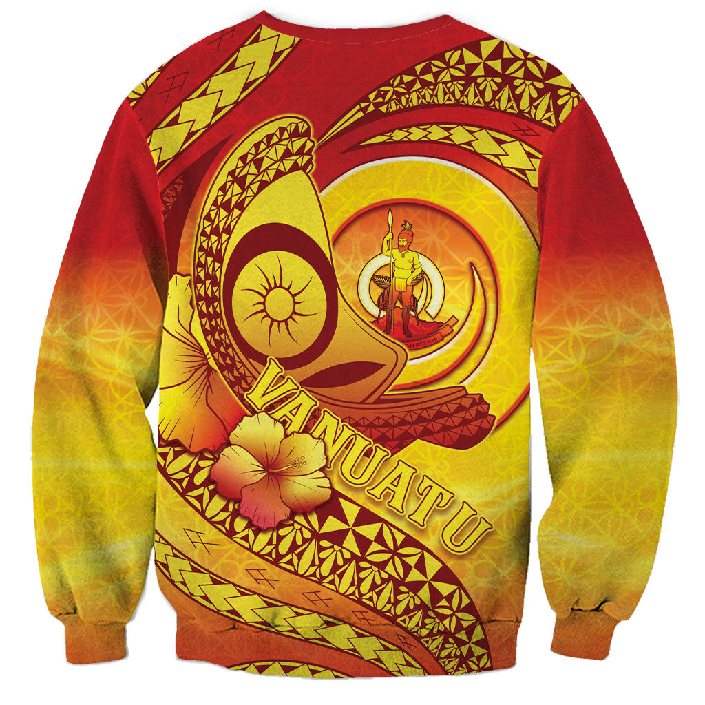 Vanuatu 46 Yia Indipendens Anivesari Sweatshirt Tamtam Drum With Boar Tusk LT05 - Polynesian Pride