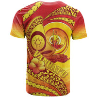 Vanuatu 45 Yia Indipendens Anivesari T Shirt Tamtam Drum With Boar Tusk - Polynesian Pride