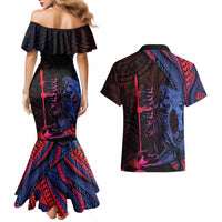 Samoan Pride Couples Matching Mermaid Dress and Hawaiian Shirt The Tui Manua - Polynesian Pride