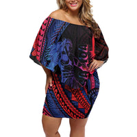 Samoan Pride Off Shoulder Short Dress The Tui Manua - Polynesian Pride