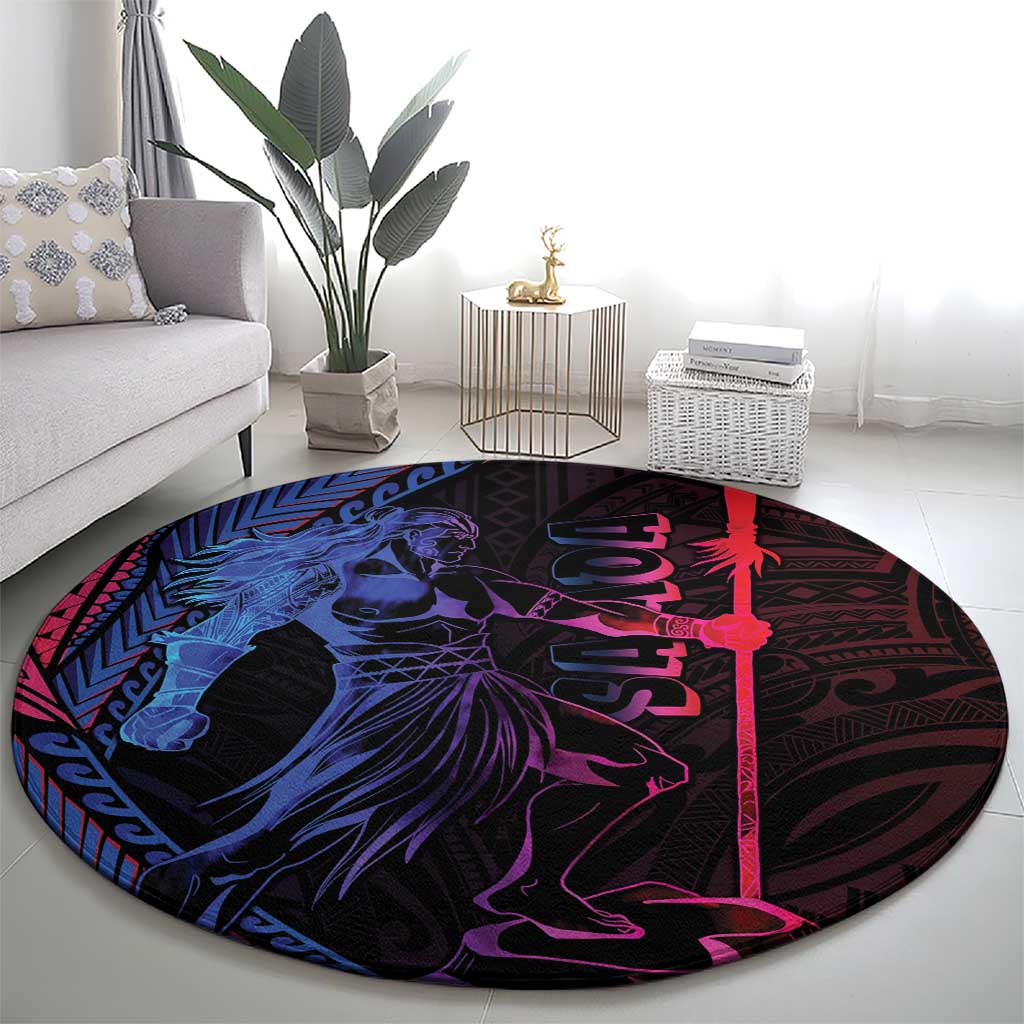 Samoan Pride Round Carpet The Tui Manua - Polynesian Pride