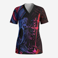 Samoan Pride Scrub Top The Tui Manua LT05 Adult Black - Polynesian Pride