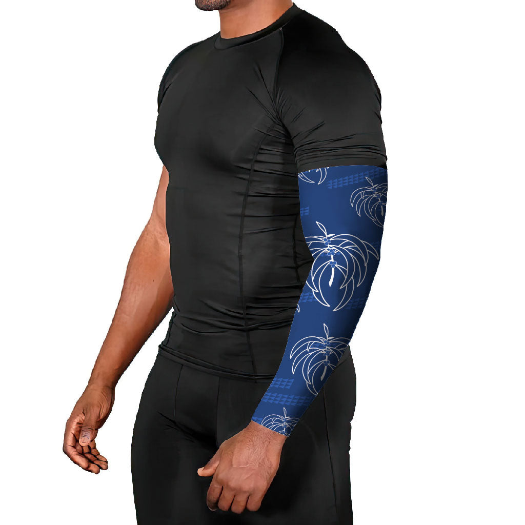 Aloha Hawaii Acacia Koa Leaves Arm Sleeves Navy Kakau Tribal Pattern LT05 - Polynesian Pride
