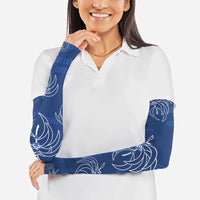 Aloha Hawaii Acacia Koa Leaves Arm Sleeves Navy Kakau Tribal Pattern LT05 - Polynesian Pride