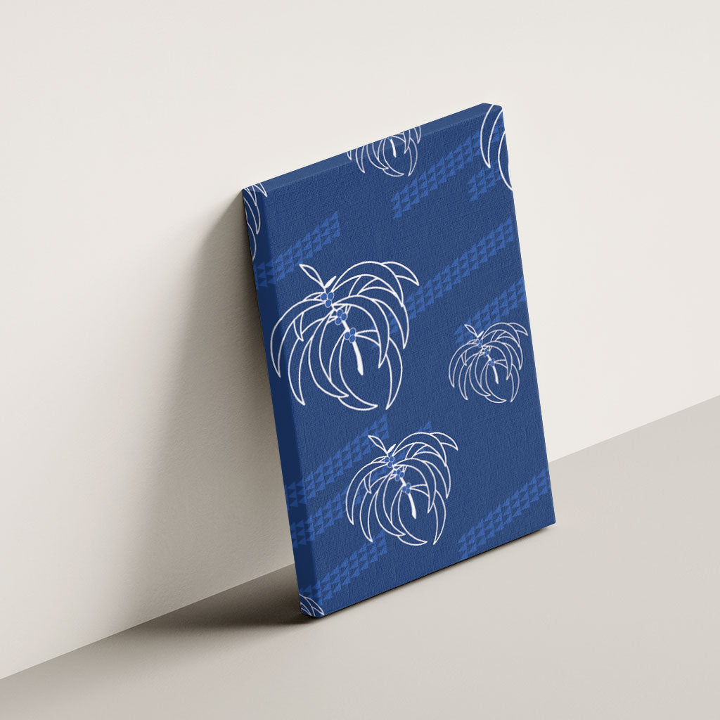 Aloha Hawaii Acacia Koa Leaves Canvas Wall Art Navy Kakau Tribal Pattern LT05 - Polynesian Pride