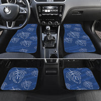 Aloha Hawaii Acacia Koa Leaves Car Mats Navy Kakau Tribal Pattern LT05 Set 4pcs Navy - Polynesian Pride