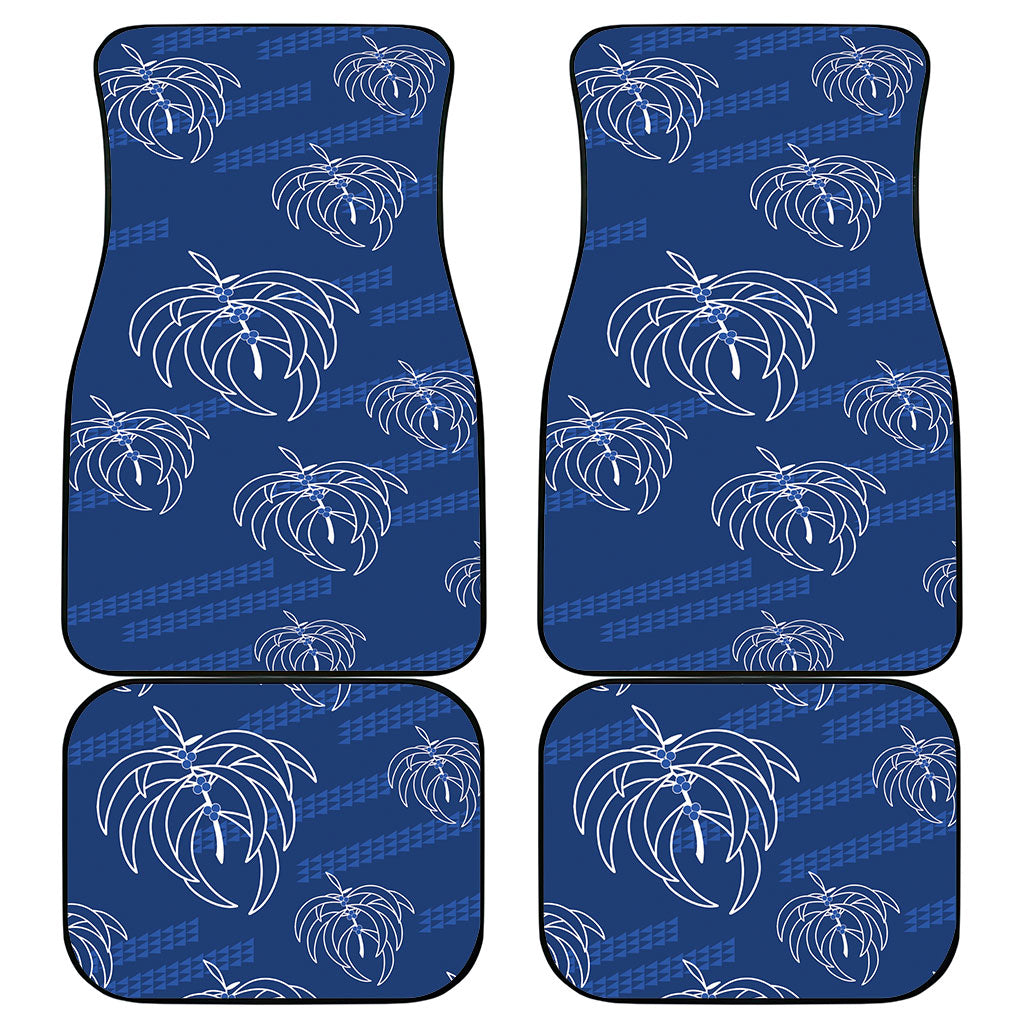 Aloha Hawaii Acacia Koa Leaves Car Mats Navy Kakau Tribal Pattern LT05 - Polynesian Pride