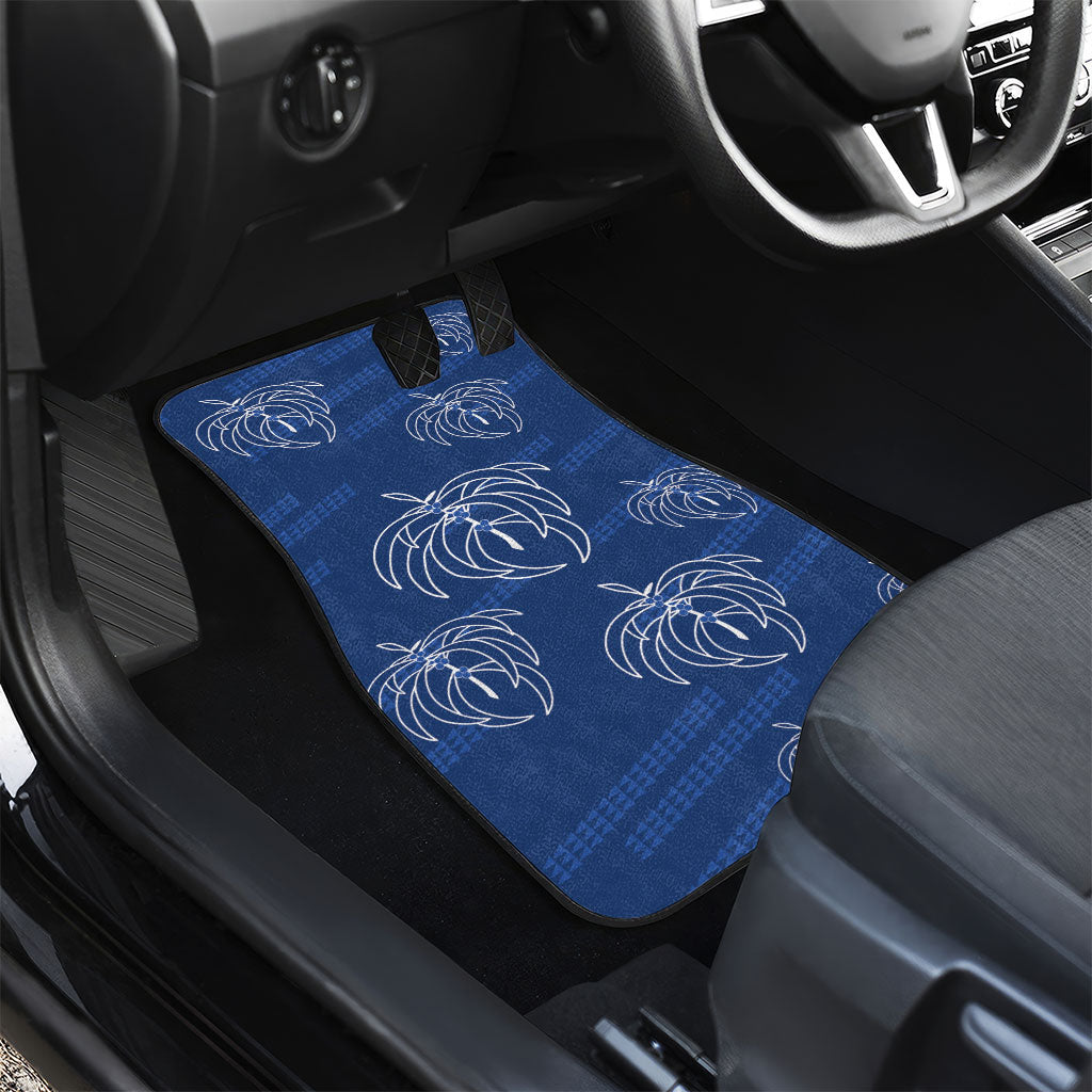 Aloha Hawaii Acacia Koa Leaves Car Mats Navy Kakau Tribal Pattern LT05 - Polynesian Pride
