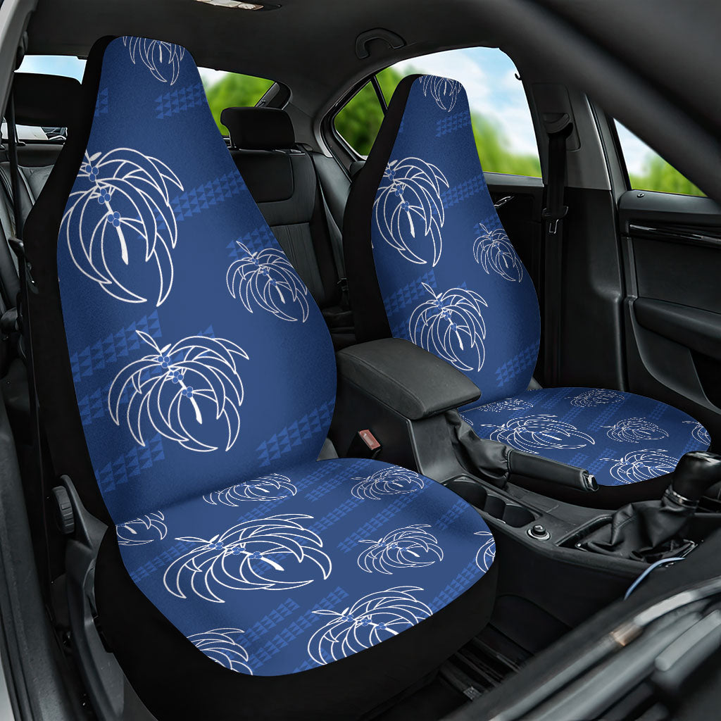 Aloha Hawaii Acacia Koa Leaves Car Seat Cover Navy Kakau Tribal Pattern LT05 One Size Navy - Polynesian Pride