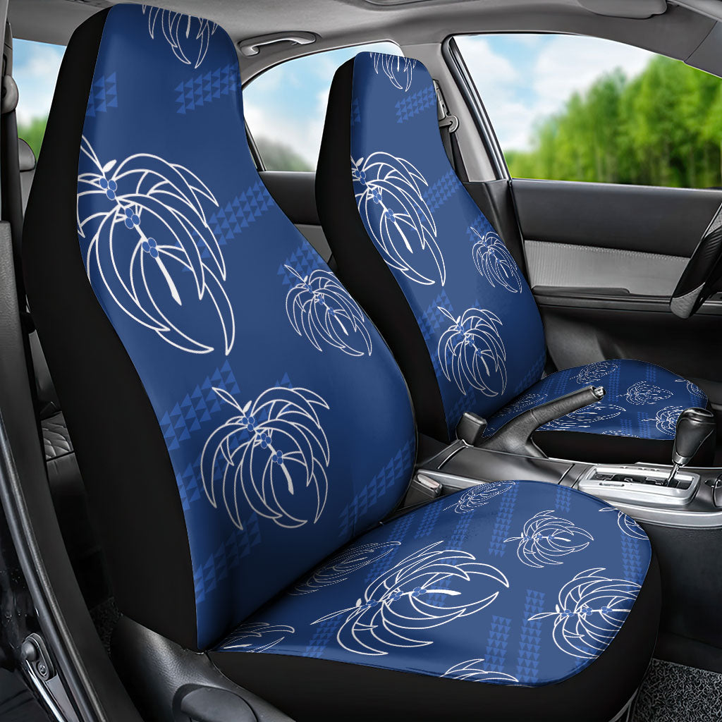 Aloha Hawaii Acacia Koa Leaves Car Seat Cover Navy Kakau Tribal Pattern LT05 - Polynesian Pride