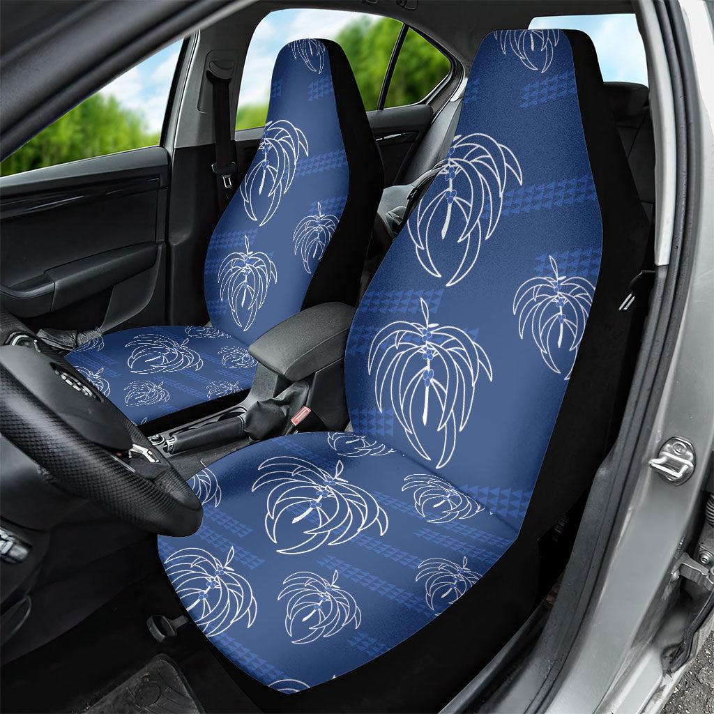 Aloha Hawaii Acacia Koa Leaves Car Seat Cover Navy Kakau Tribal Pattern LT05 - Polynesian Pride