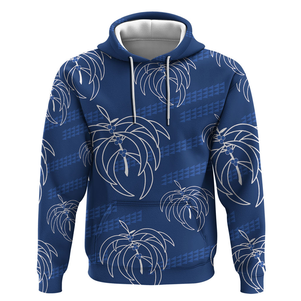 Aloha Hawaii Acacia Koa Leaves Hoodie Navy Kakau Tribal Pattern LT05 Pullover Hoodie Navy - Polynesian Pride