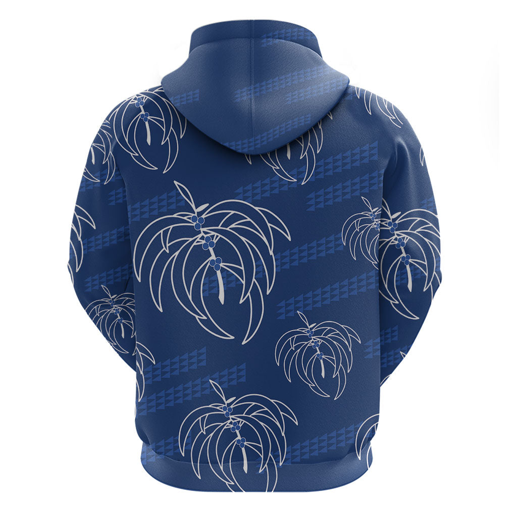 Aloha Hawaii Acacia Koa Leaves Hoodie Navy Kakau Tribal Pattern LT05 - Polynesian Pride
