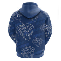 Aloha Hawaii Acacia Koa Leaves Hoodie Navy Kakau Tribal Pattern LT05 - Polynesian Pride