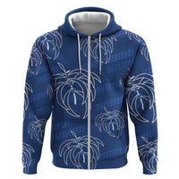 Aloha Hawaii Acacia Koa Leaves Hoodie Navy Kakau Tribal Pattern LT05 Zip Hoodie Navy - Polynesian Pride