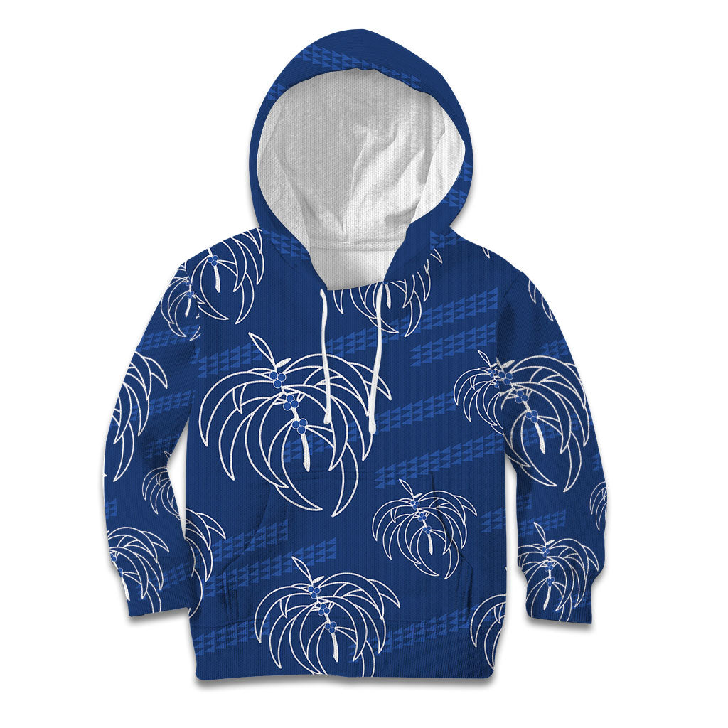 Aloha Hawaii Acacia Koa Leaves Kid Hoodie Navy Kakau Tribal Pattern LT05 Hoodie Navy - Polynesian Pride