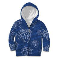Aloha Hawaii Acacia Koa Leaves Kid Hoodie Navy Kakau Tribal Pattern LT05 Zip Hoodie Navy - Polynesian Pride