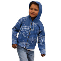 Aloha Hawaii Acacia Koa Leaves Kid Hoodie Navy Kakau Tribal Pattern LT05 - Polynesian Pride