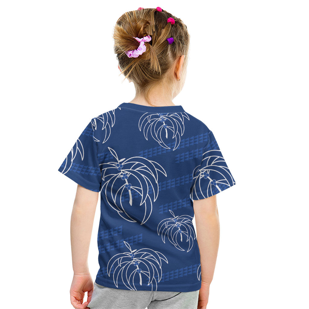 Aloha Hawaii Acacia Koa Leaves Kid T Shirt Navy Kakau Tribal Pattern LT05 - Polynesian Pride