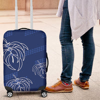 Aloha Hawaii Acacia Koa Leaves Luggage Cover Navy Kakau Tribal Pattern LT05 Navy - Polynesian Pride