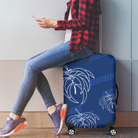 Aloha Hawaii Acacia Koa Leaves Luggage Cover Navy Kakau Tribal Pattern LT05 - Polynesian Pride
