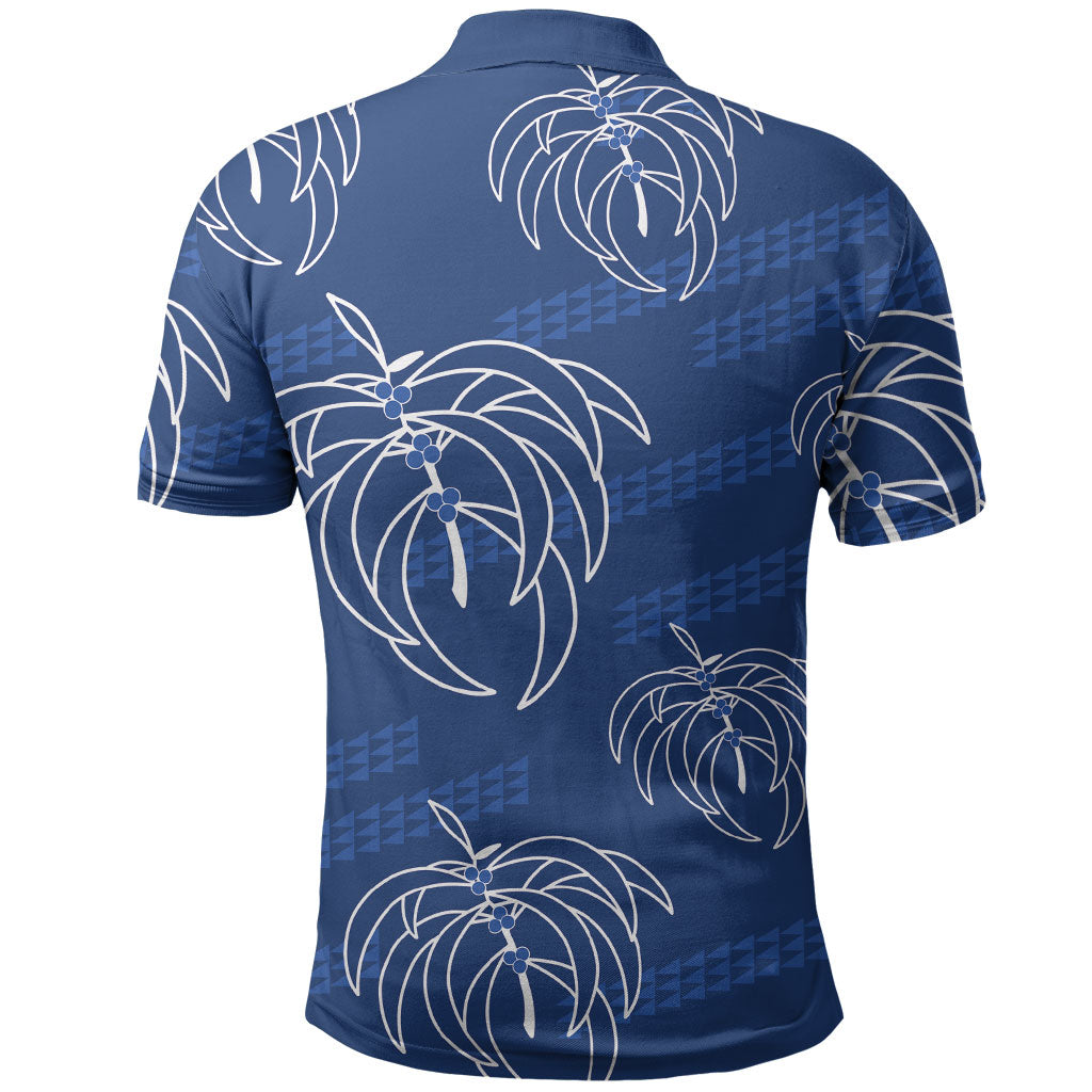 Aloha Hawaii Acacia Koa Leaves Polo Shirt Navy Kakau Tribal Pattern LT05 - Polynesian Pride