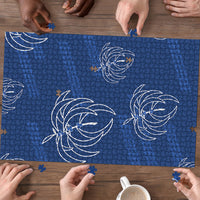 Aloha Hawaii Acacia Koa Leaves Puzzle Navy Kakau Tribal Pattern LT05 - Polynesian Pride