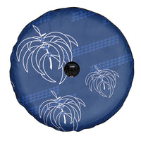 Aloha Hawaii Acacia Koa Leaves Spare Tire Cover Navy Kakau Tribal Pattern LT05 - Polynesian Pride