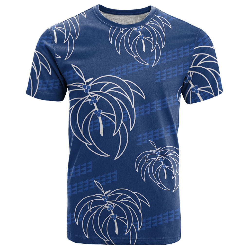 Aloha Hawaii Acacia Koa Leaves T Shirt Navy Kakau Tribal Pattern LT05 Navy - Polynesian Pride