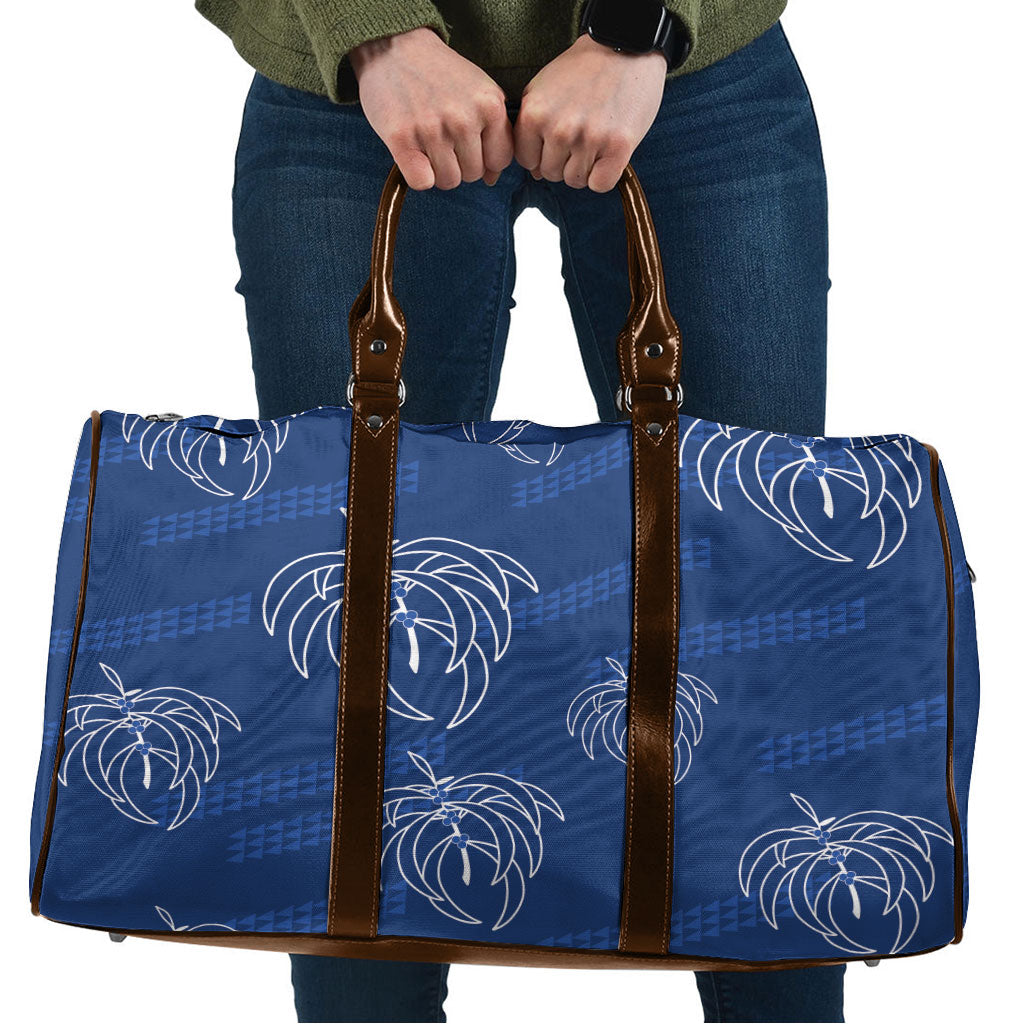 Aloha Hawaii Acacia Koa Leaves Travel Bag Navy Kakau Tribal Pattern LT05 Navy - Polynesian Pride