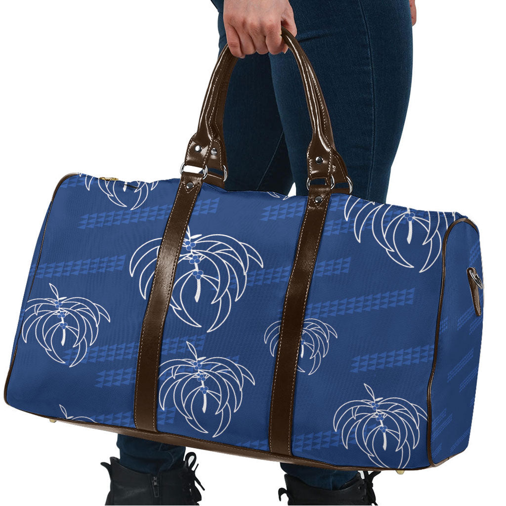 Aloha Hawaii Acacia Koa Leaves Travel Bag Navy Kakau Tribal Pattern LT05 - Polynesian Pride