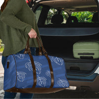Aloha Hawaii Acacia Koa Leaves Travel Bag Navy Kakau Tribal Pattern LT05 - Polynesian Pride