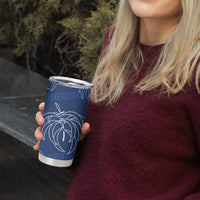 Aloha Hawaii Acacia Koa Leaves Tumbler Cup Navy Kakau Tribal Pattern LT05 - Polynesian Pride