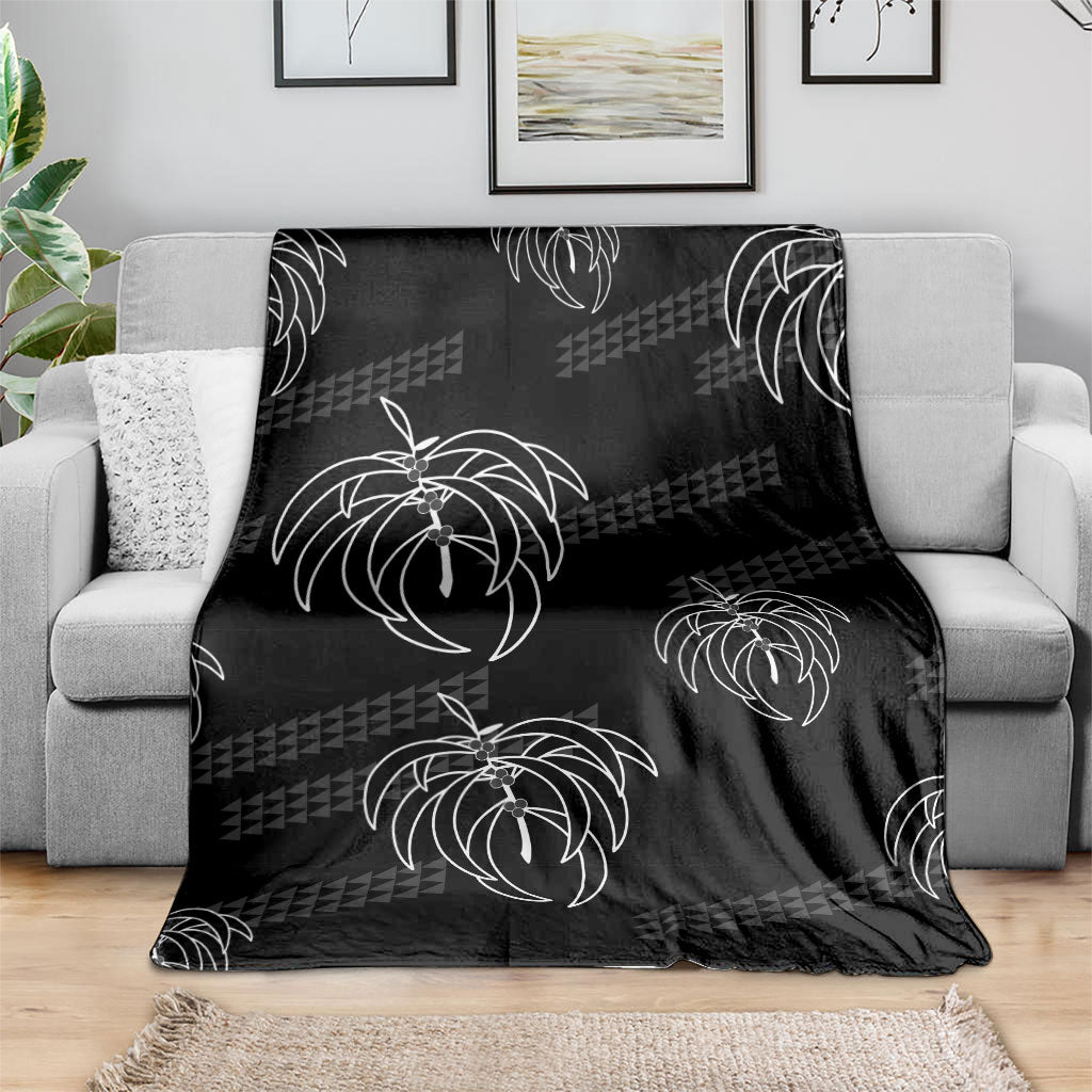 Aloha Hawaii Acacia Koa Leaves Blanket Black Kakau Tribal Pattern LT05 - Polynesian Pride