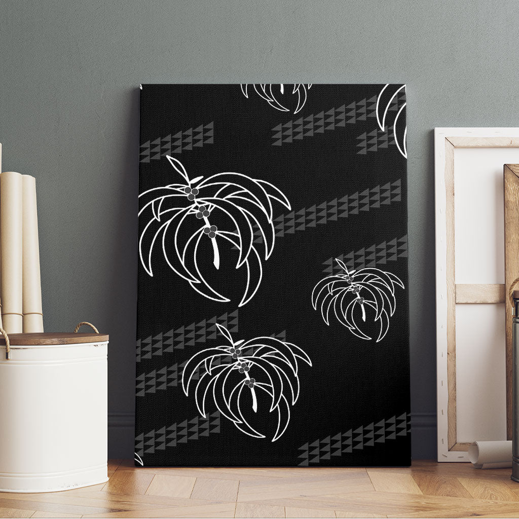 Aloha Hawaii Acacia Koa Leaves Canvas Wall Art Black Kakau Tribal Pattern LT05 - Polynesian Pride