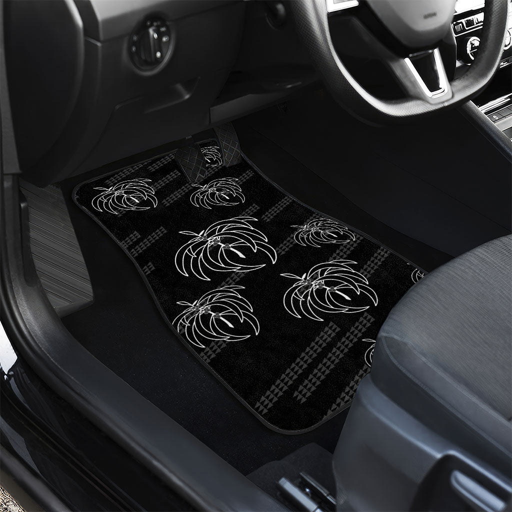 Aloha Hawaii Acacia Koa Leaves Car Mats Black Kakau Tribal Pattern LT05 - Polynesian Pride