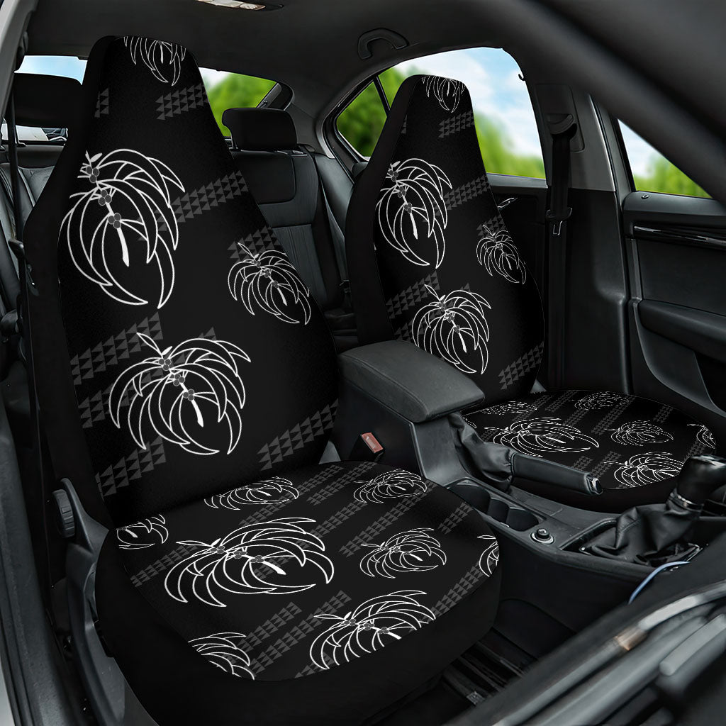 Aloha Hawaii Acacia Koa Leaves Car Seat Cover Black Kakau Tribal Pattern LT05 One Size Black - Polynesian Pride