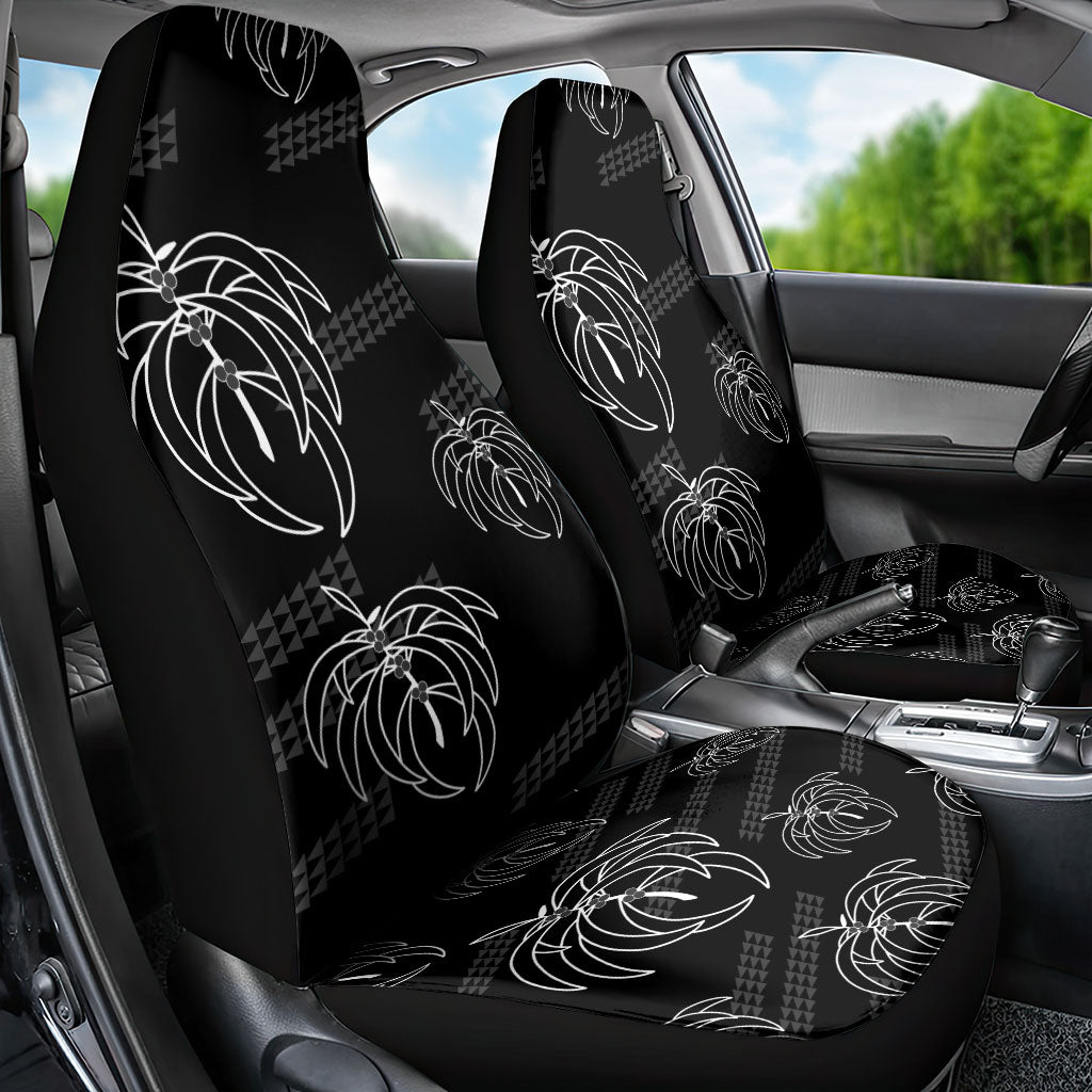 Aloha Hawaii Acacia Koa Leaves Car Seat Cover Black Kakau Tribal Pattern LT05 - Polynesian Pride