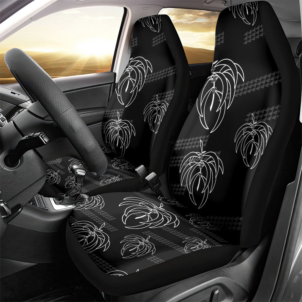 Aloha Hawaii Acacia Koa Leaves Car Seat Cover Black Kakau Tribal Pattern LT05 - Polynesian Pride