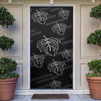 Aloha Hawaii Acacia Koa Leaves Door Cover Black Kakau Tribal Pattern LT05 Black - Polynesian Pride