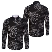 Aloha Hawaii Acacia Koa Leaves Family Matching Short Sleeve Bodycon Dress and Hawaiian Shirt Black Kakau Tribal Pattern LT05 Dad's Shirt - Long Sleeve Black - Polynesian Pride