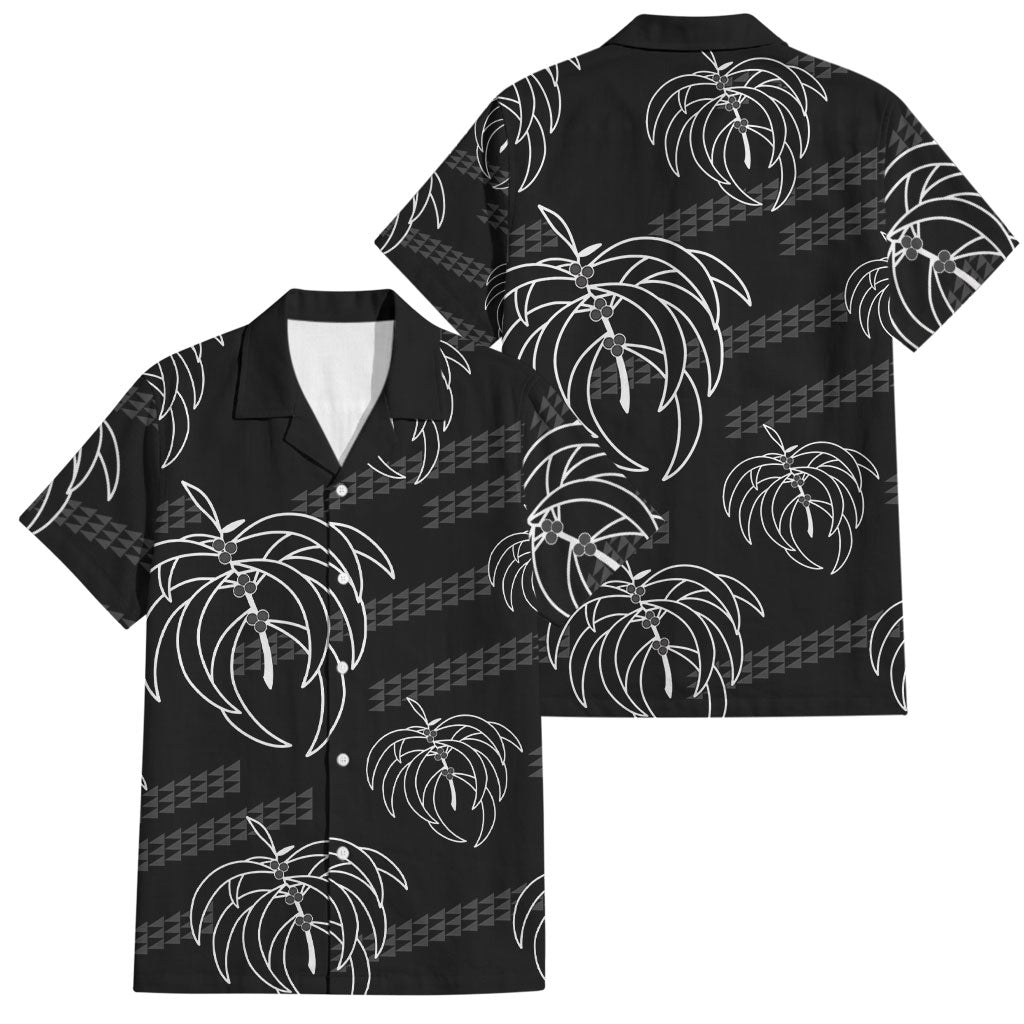 Aloha Hawaii Acacia Koa Leaves Family Matching Summer Maxi Dress and Hawaiian Shirt Black Kakau Tribal Pattern LT05 Dad's Shirt - Short Sleeve Black - Polynesian Pride